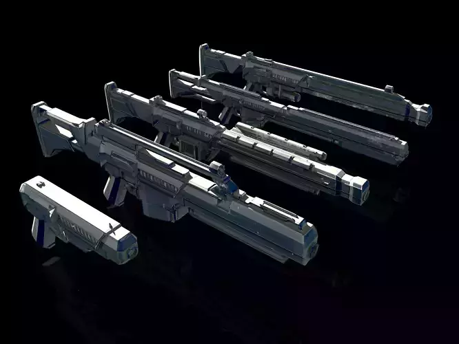 Sci-Fi Gun Pack Free low-poly 3D model