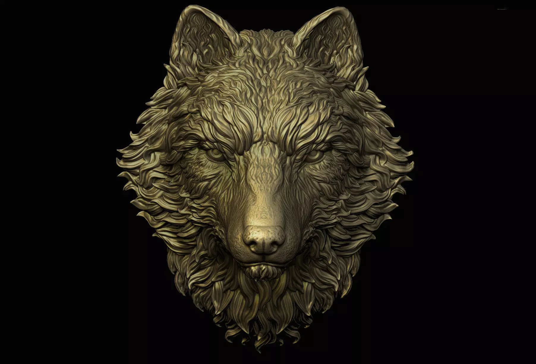 Wolf Pendant 3D print model_0
