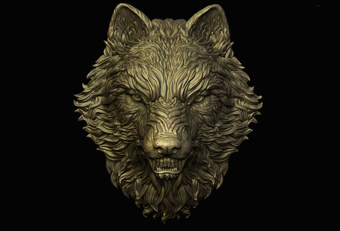 Angry Wolf Pendant  3D print model