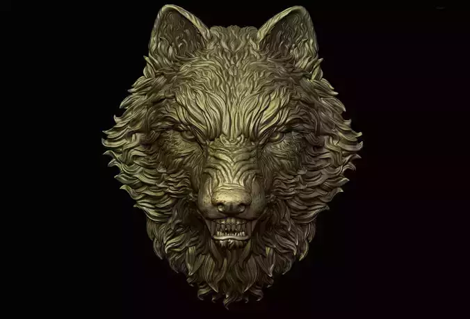 Angry Wolf Pendant  3D print model