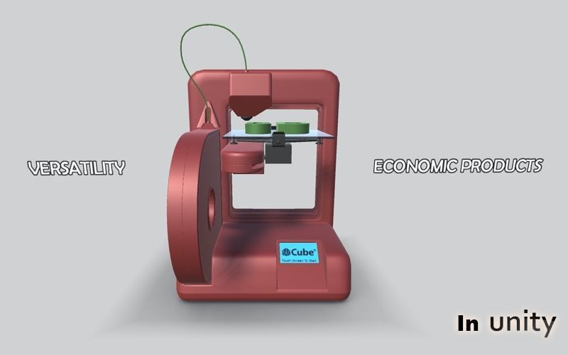 Animated 3D Printer AR VR Unity 3dsmax Low-poly 3D model_5