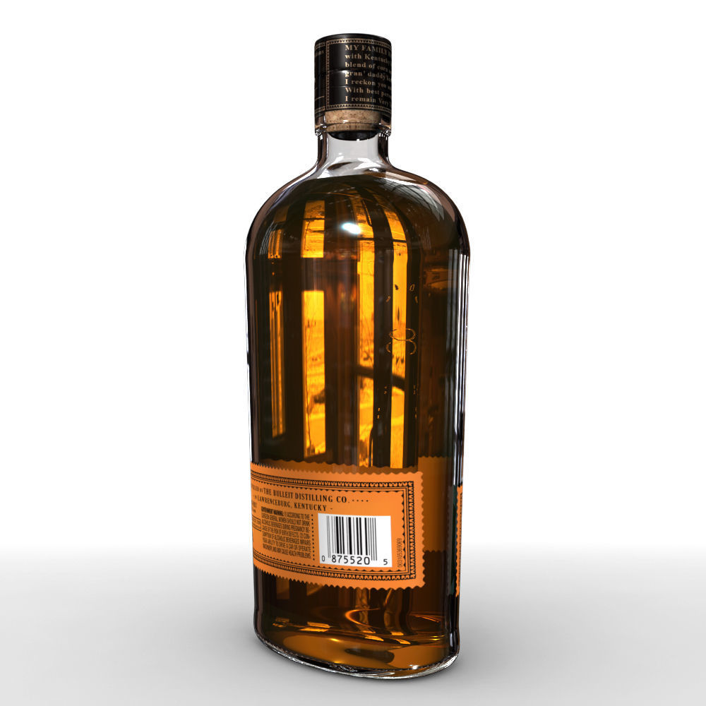 Bulleit Bourbon 75cl Bottle 3D model_3