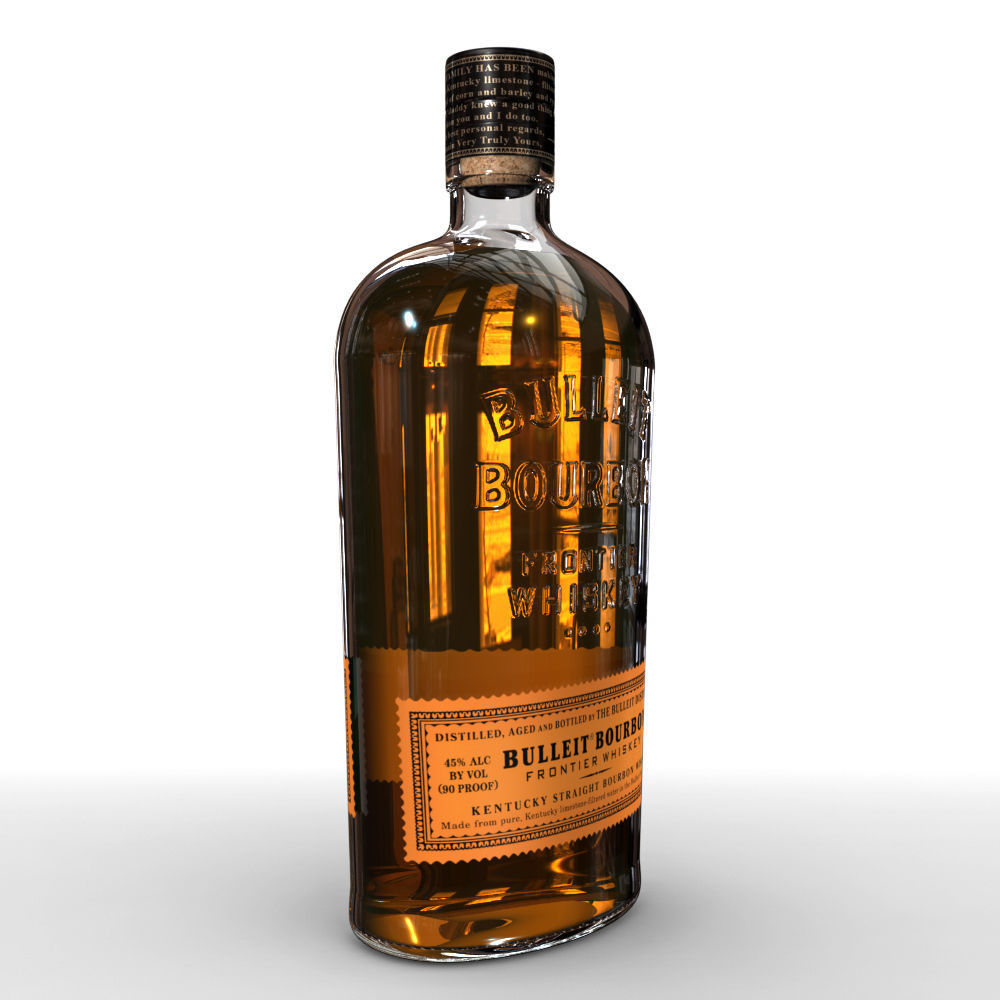 Bulleit Bourbon 75cl Bottle 3D model_2