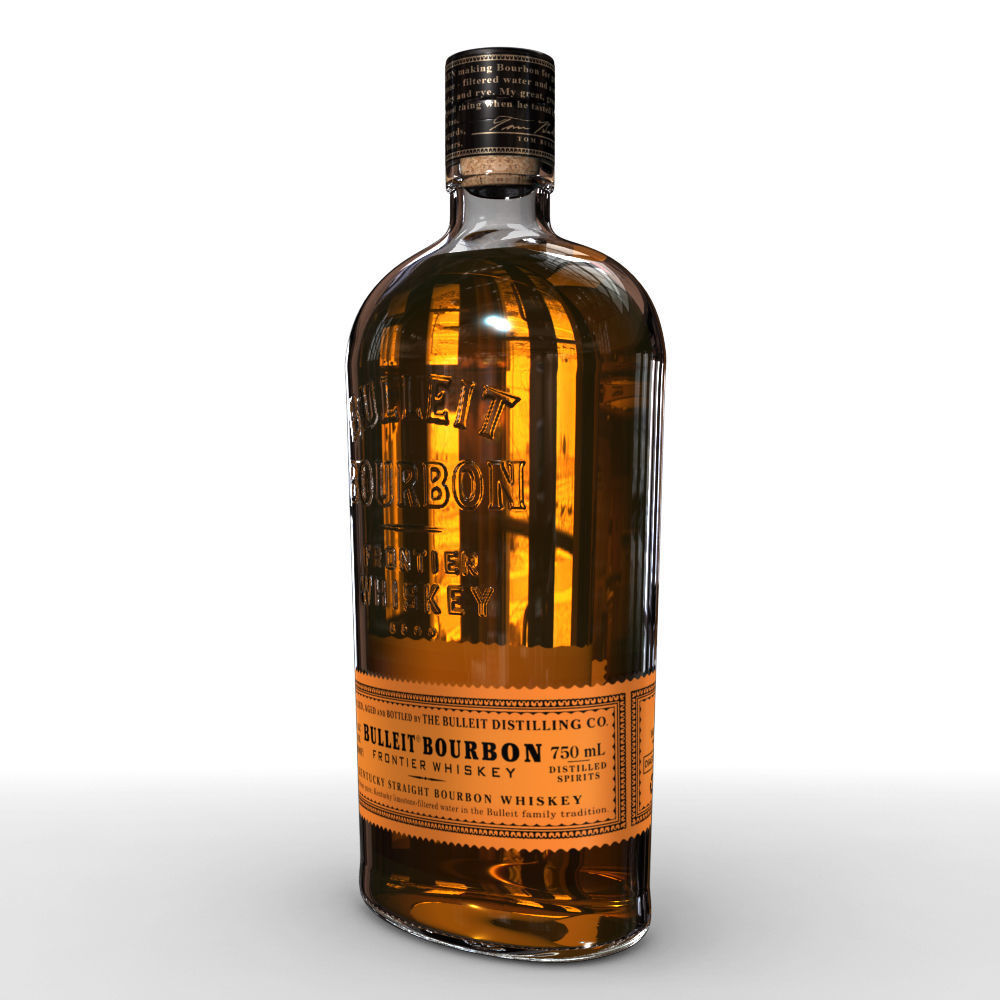 Bulleit Bourbon 75cl Bottle 3D model_5
