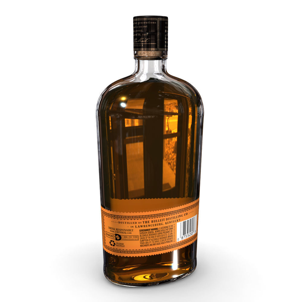 Bulleit Bourbon 75cl Bottle 3D model_7