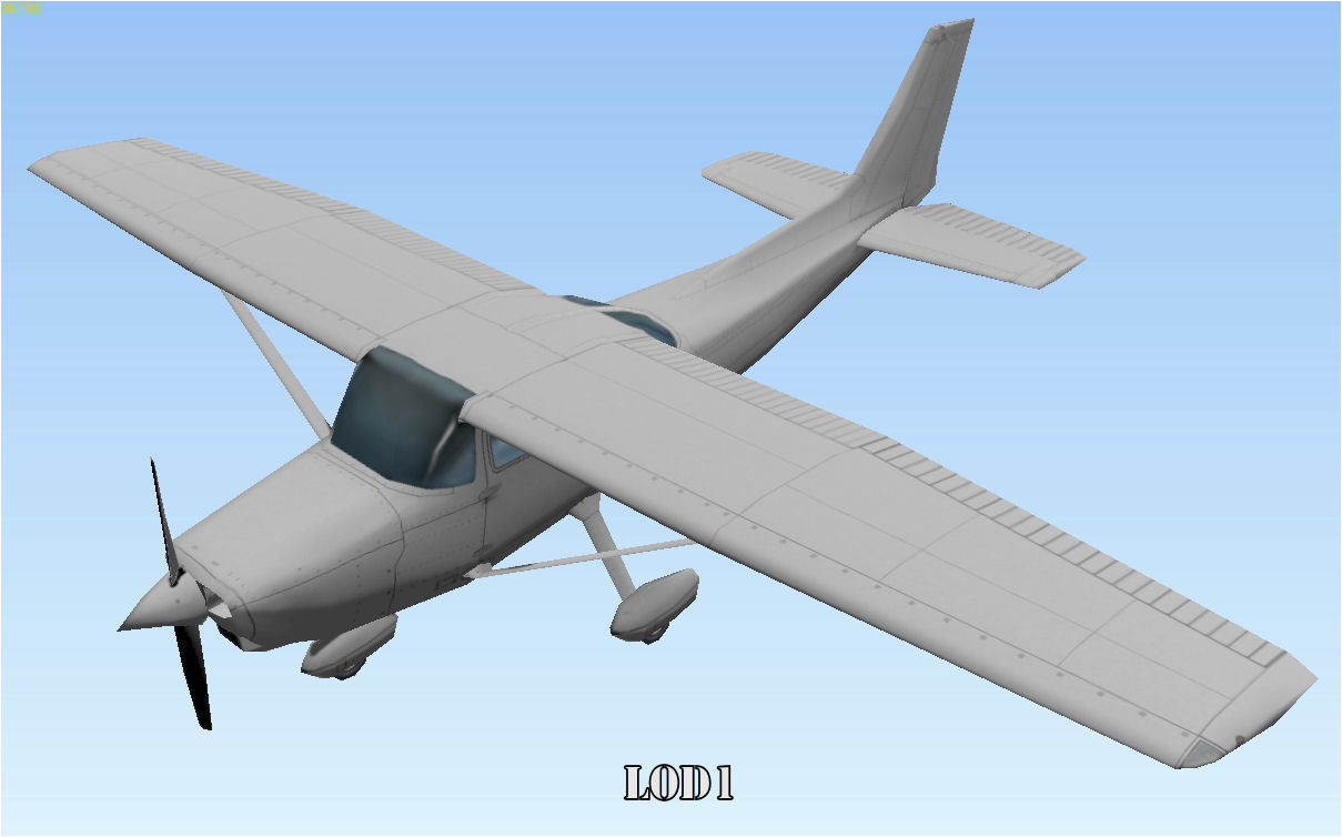 Cessna 172 Low poly game asset Low-poly 3D model_14