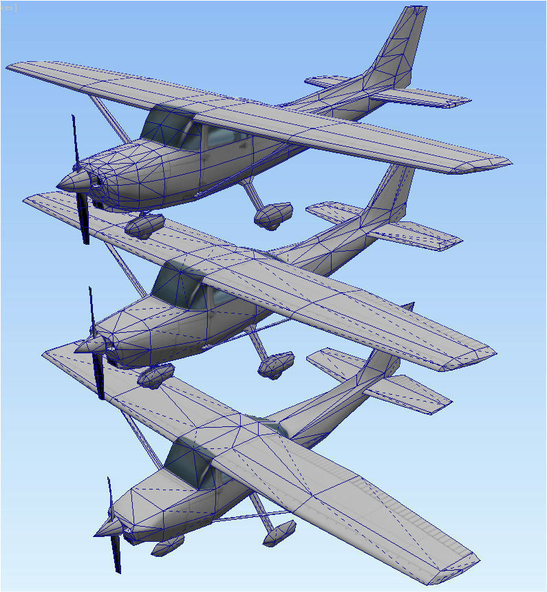 Cessna 172 Low poly game asset Low-poly 3D model_9