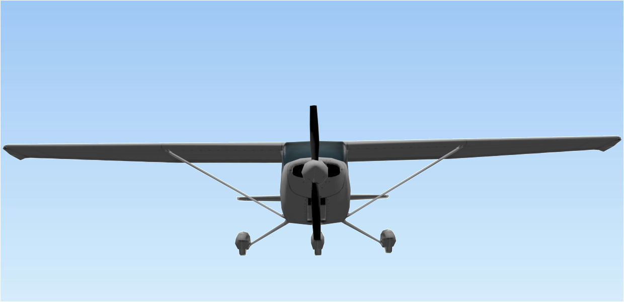 Cessna 172 Low poly game asset Low-poly 3D model_1