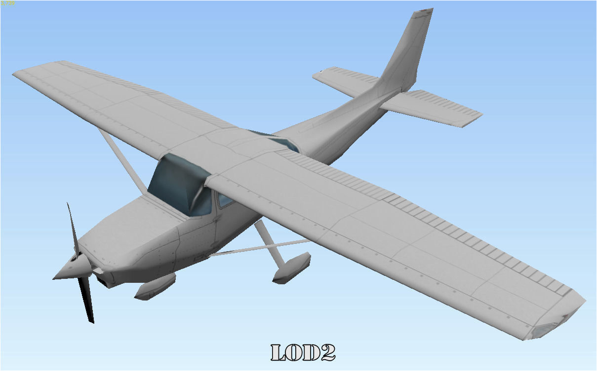 Cessna 172 Low poly game asset Low-poly 3D model_15