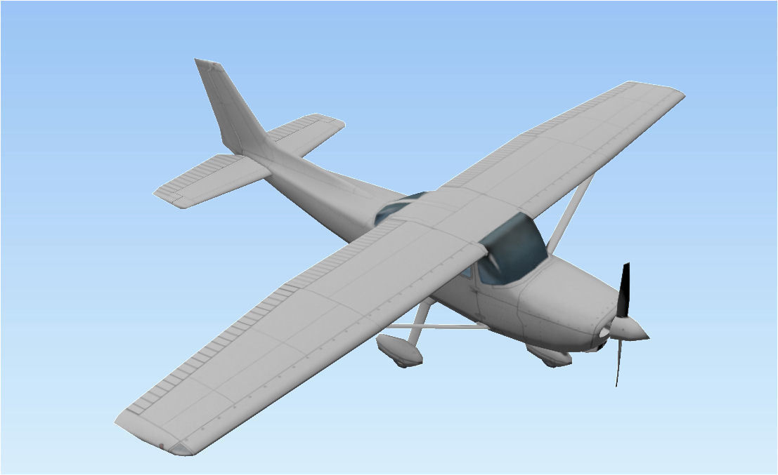 Cessna 172 Low poly game asset Low-poly 3D model_8