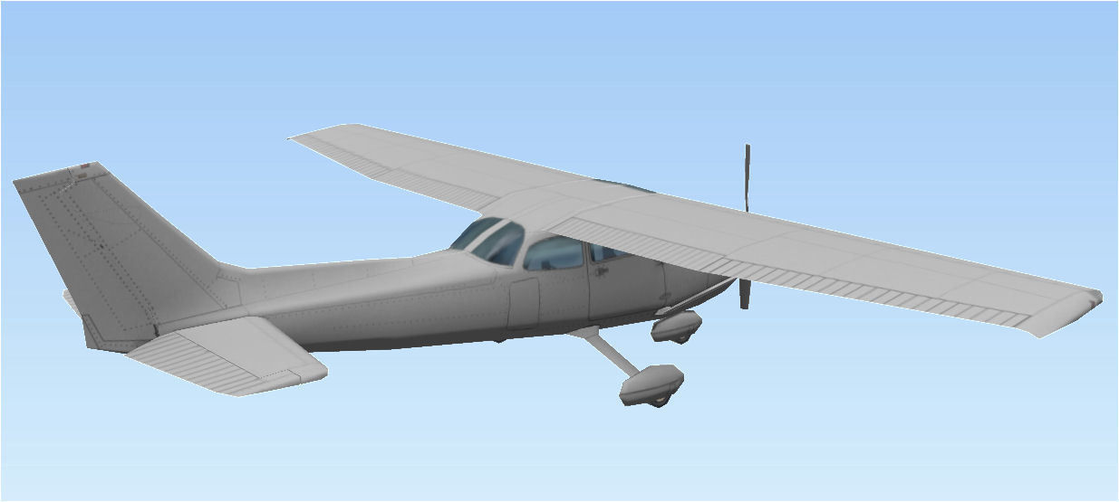 Cessna 172 Low poly game asset Low-poly 3D model_5