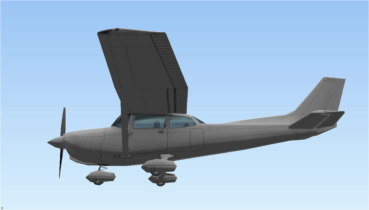 Cessna 172 Low poly game asset Low-poly 3D model_2