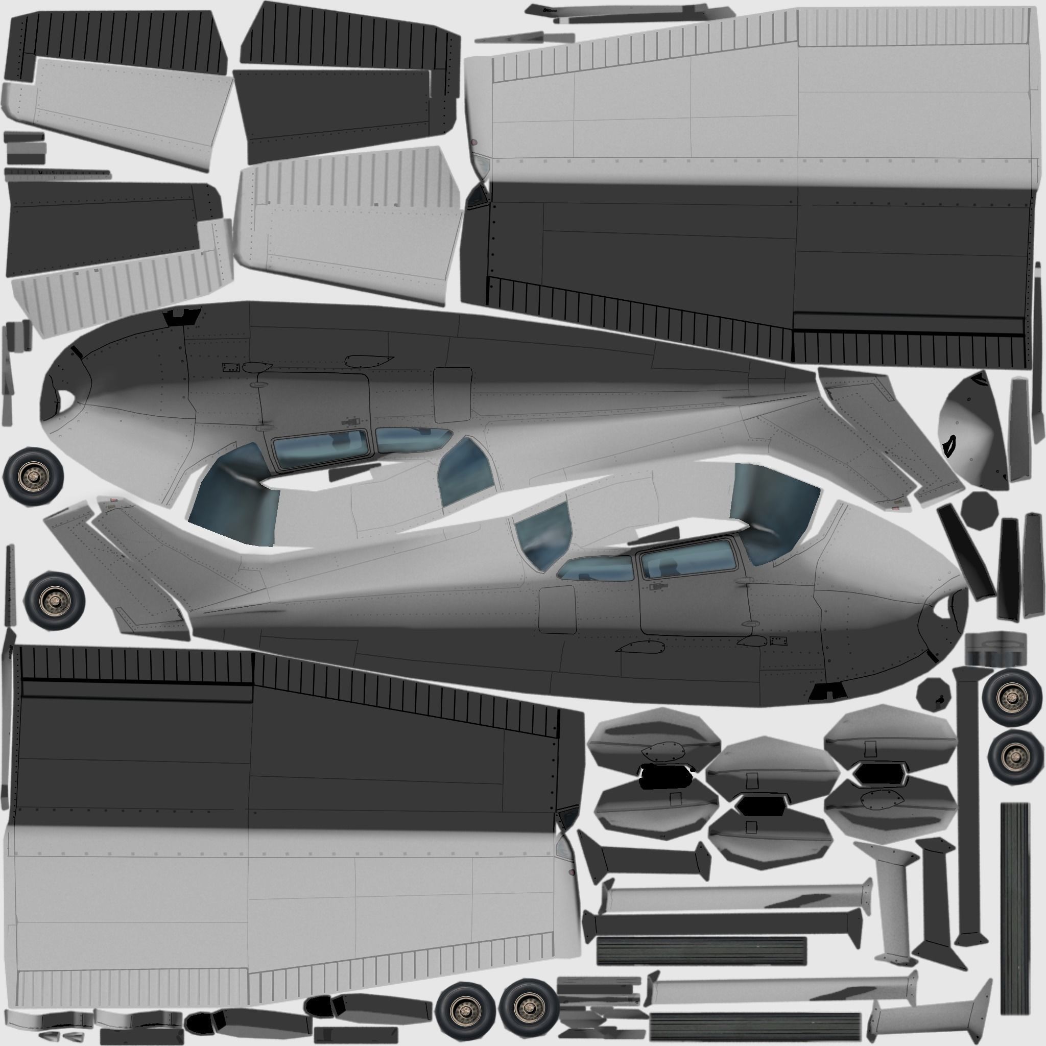 Cessna 172 Low poly game asset Low-poly 3D model_16