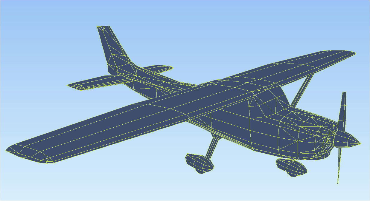 Cessna 172 Low poly game asset Low-poly 3D model_11