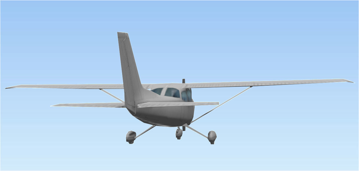 Cessna 172 Low poly game asset Low-poly 3D model_4