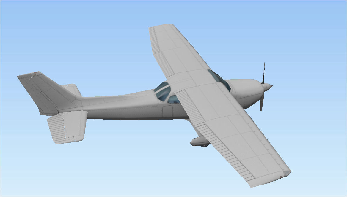 Cessna 172 Low poly game asset Low-poly 3D model_7