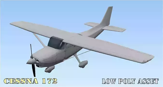 Cessna 172 Low poly game asset Low-poly 3D model