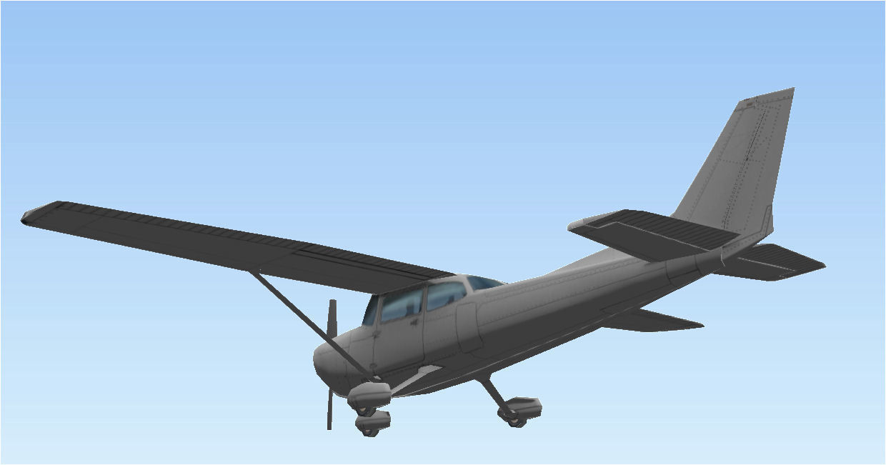 Cessna 172 Low poly game asset Low-poly 3D model_3