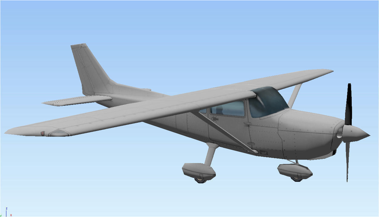 Cessna 172 Low poly game asset Low-poly 3D model_6
