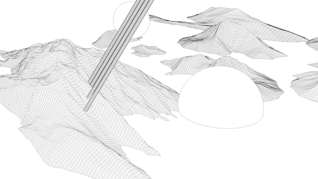 SCI-FI mountains Low-poly 3D model_3