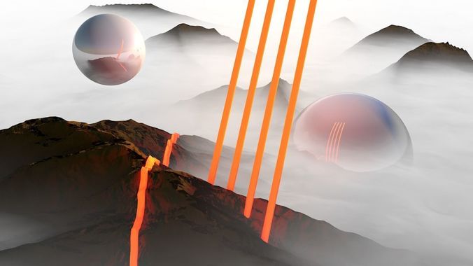 SCI-FI mountains Low-poly 3D model
