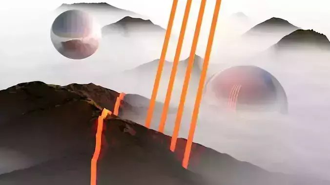 SCI-FI mountains Low-poly 3D model