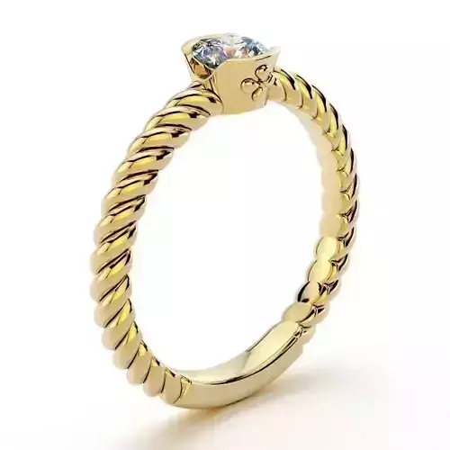 Solitaire Rope Shank Diamond Ring RD0240
