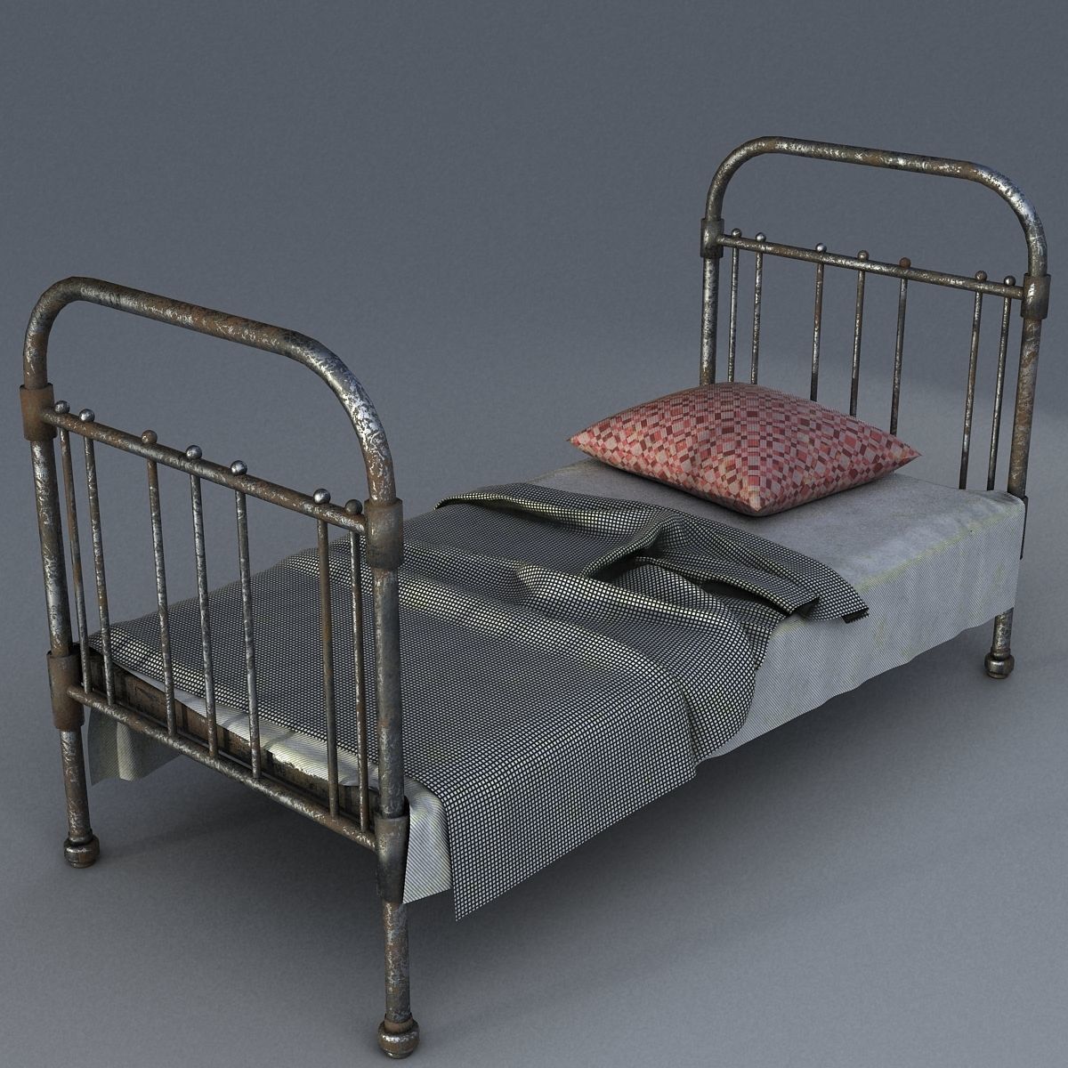 Old bed 3D model_7