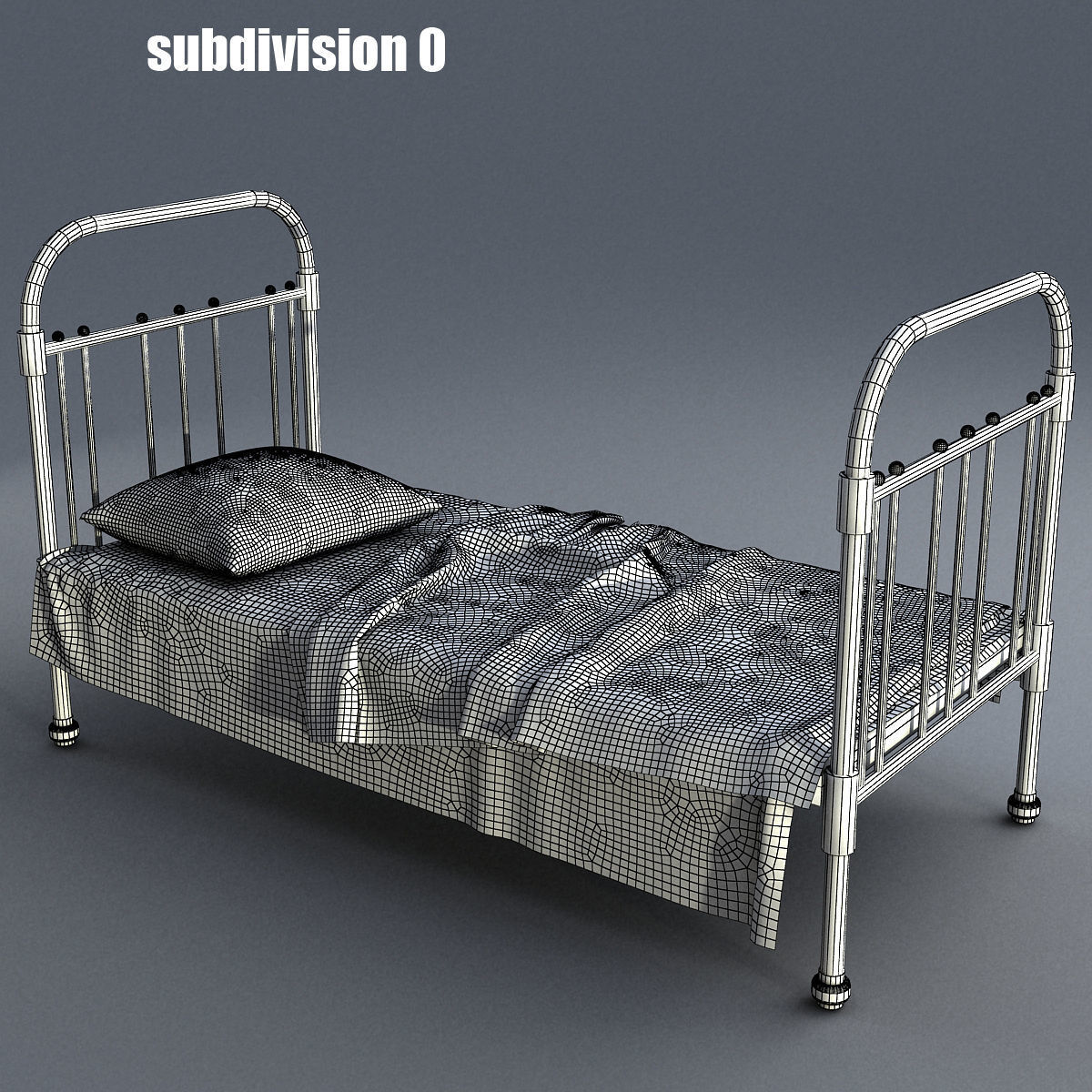 Old bed 3D model_1