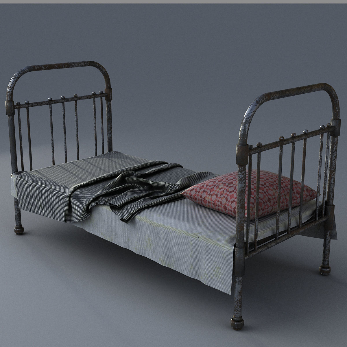 Old bed 3D model_6