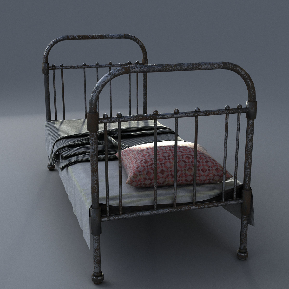 Old bed 3D model_5