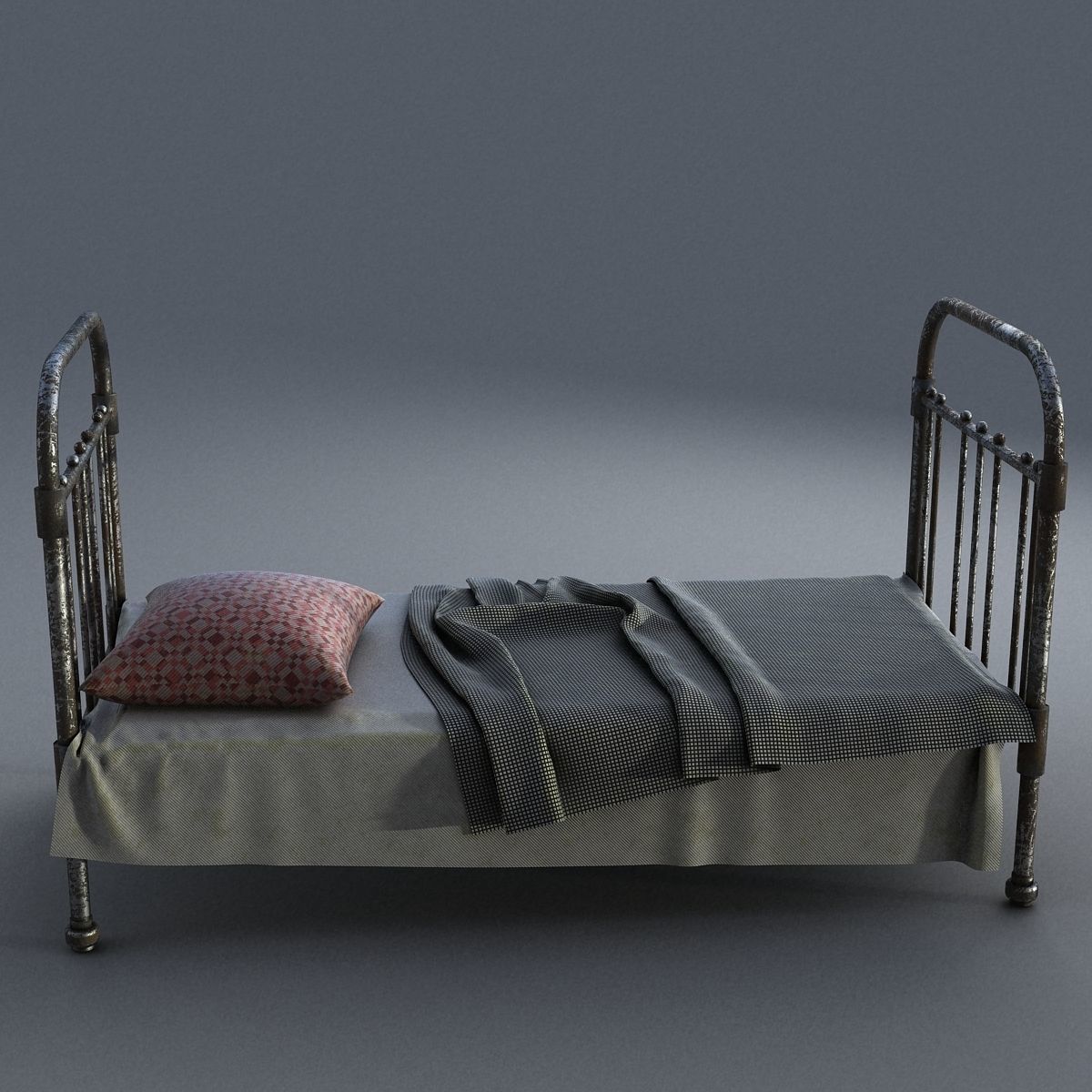 Old bed 3D model_3