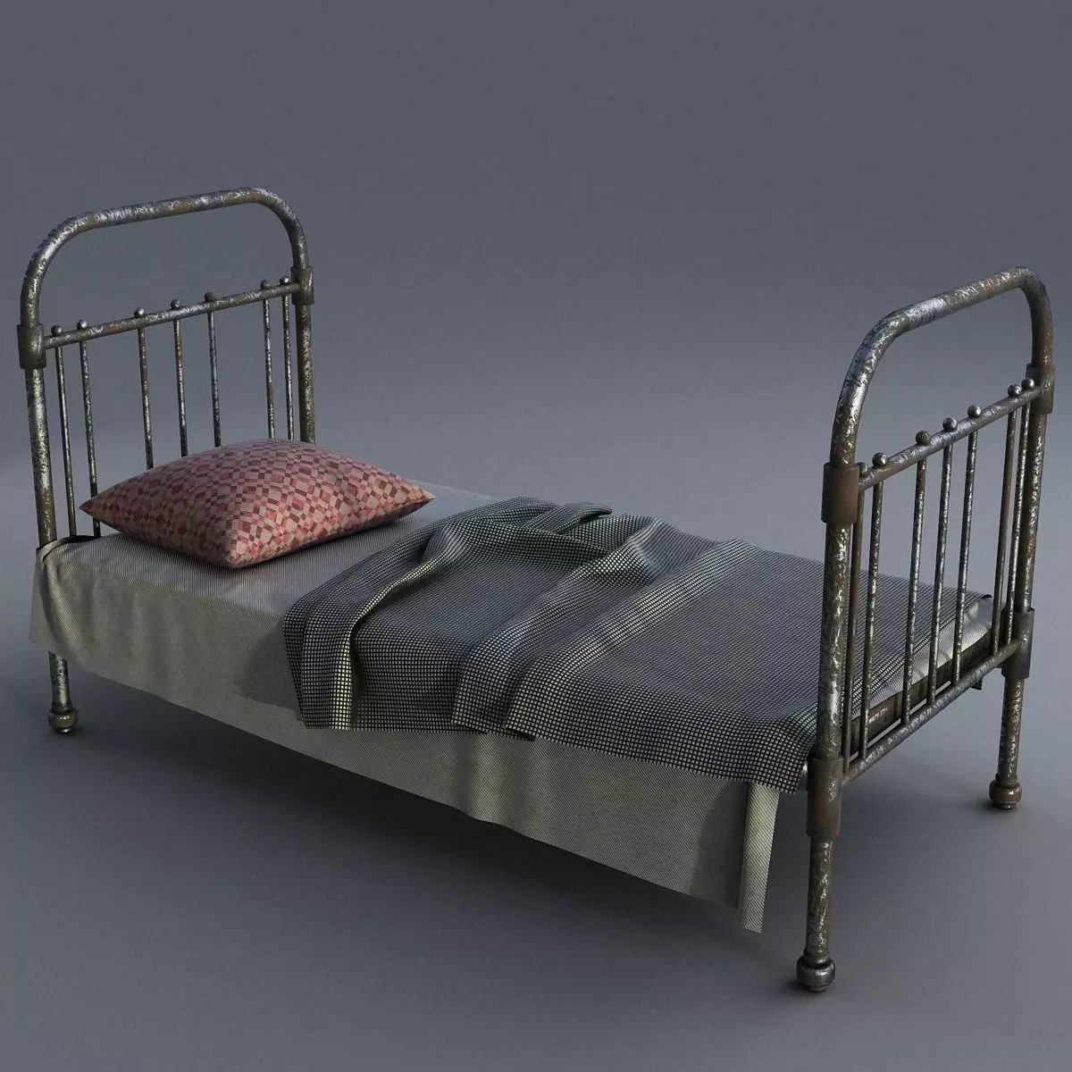 Old bed 3D model_0