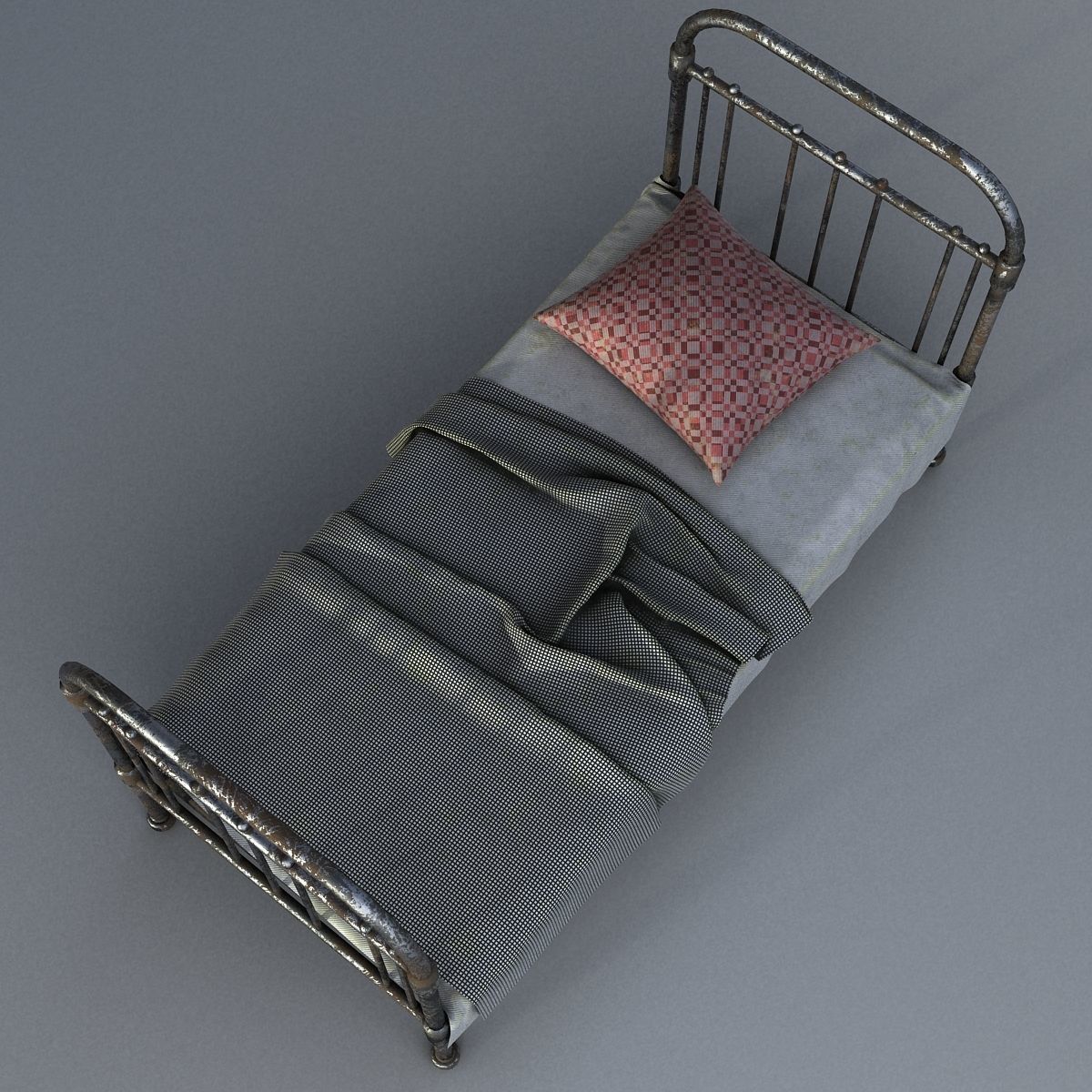 Old bed 3D model_8