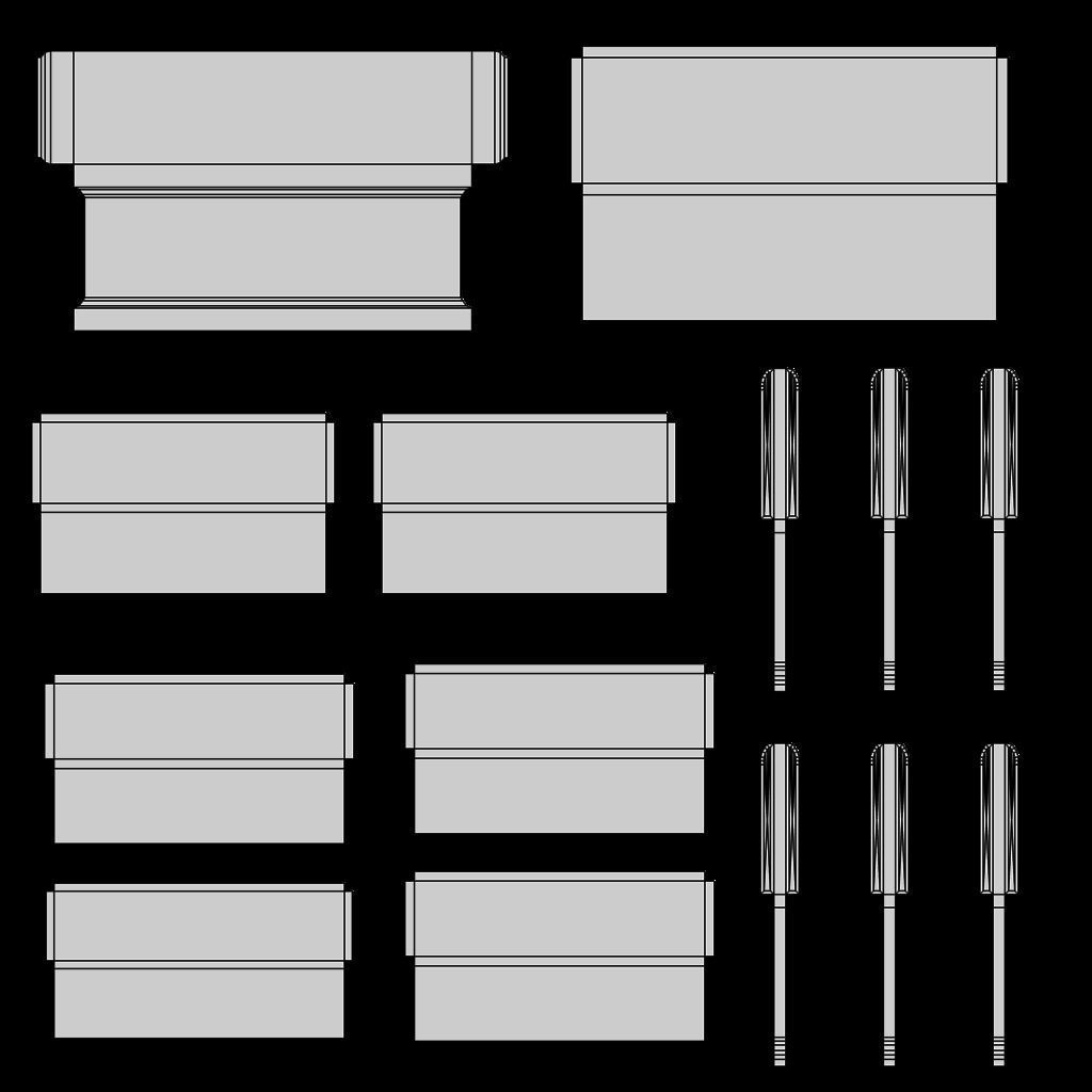 Wooden Bookshelf Set 2 Low-poly 3D model_33