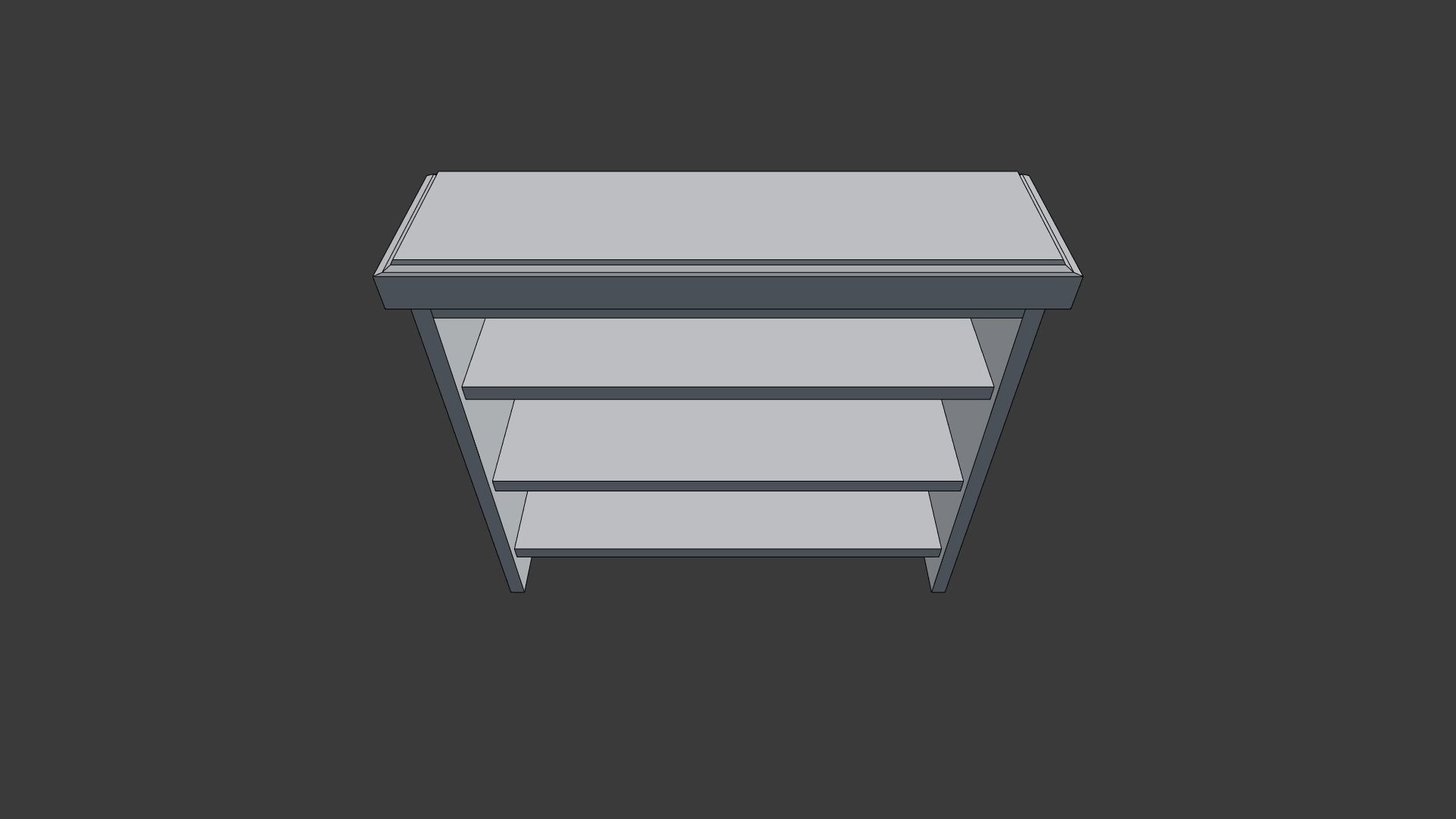 Wooden Bookshelf Set 2 Low-poly 3D model_29