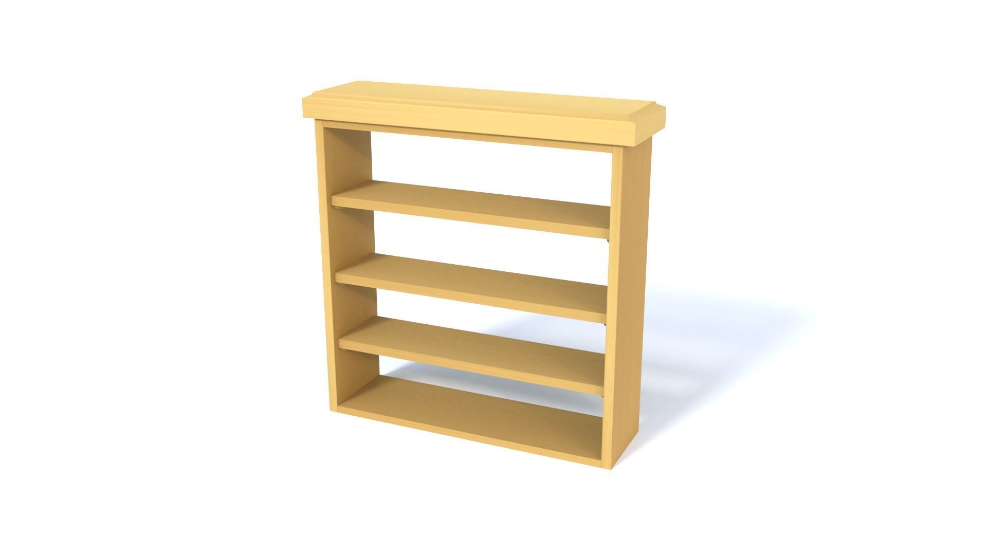 Wooden Bookshelf Set 2 Low-poly 3D model_12