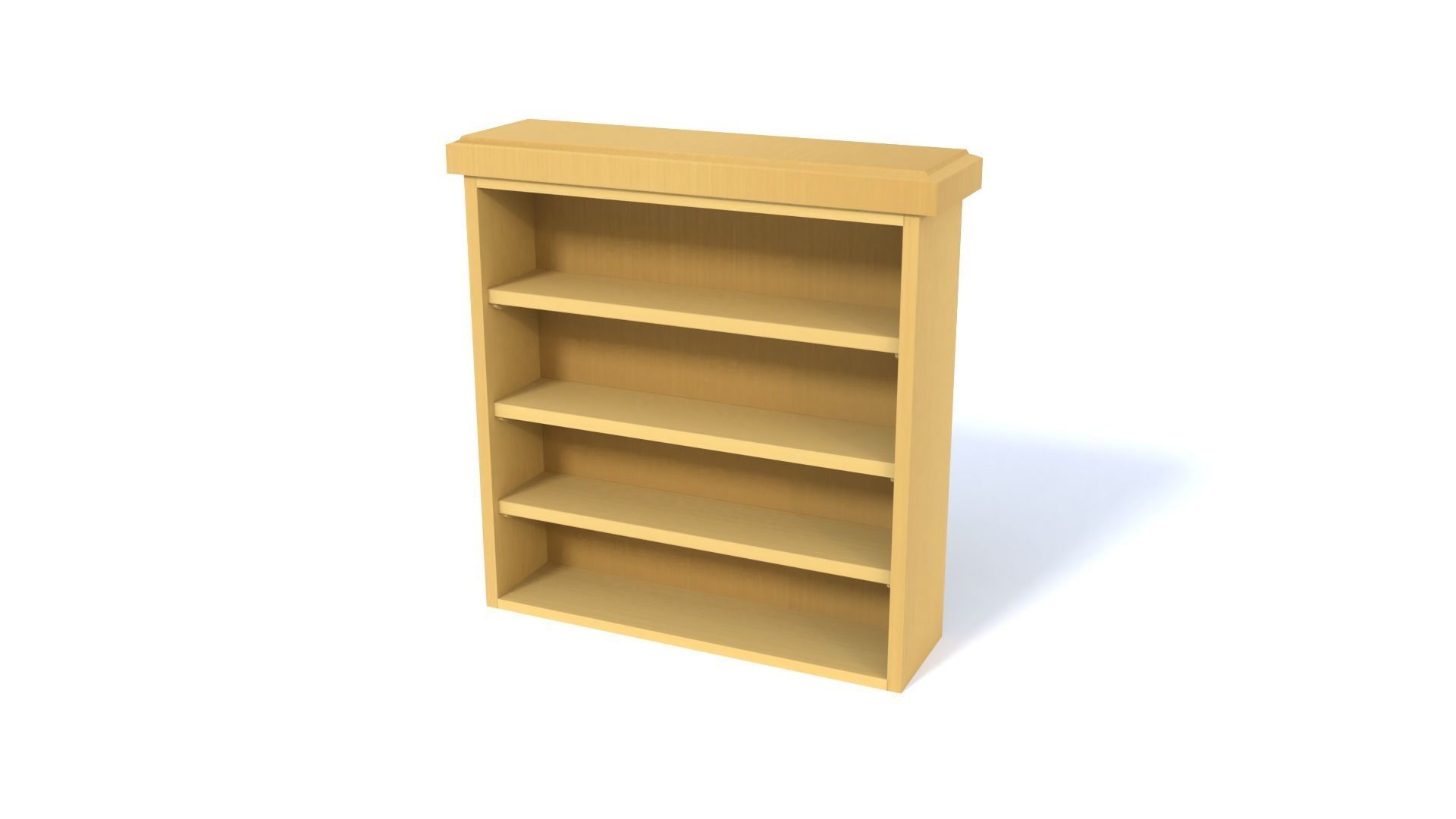 Wooden Bookshelf Set 2 Low-poly 3D model_2