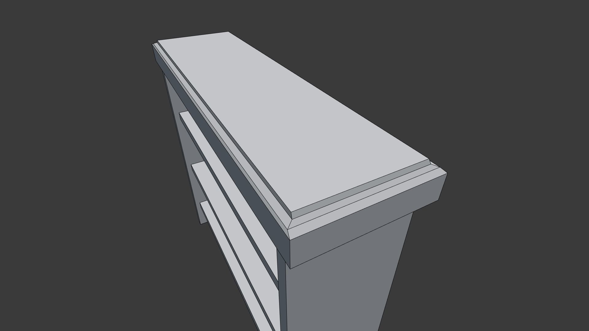 Wooden Bookshelf Set 2 Low-poly 3D model_31