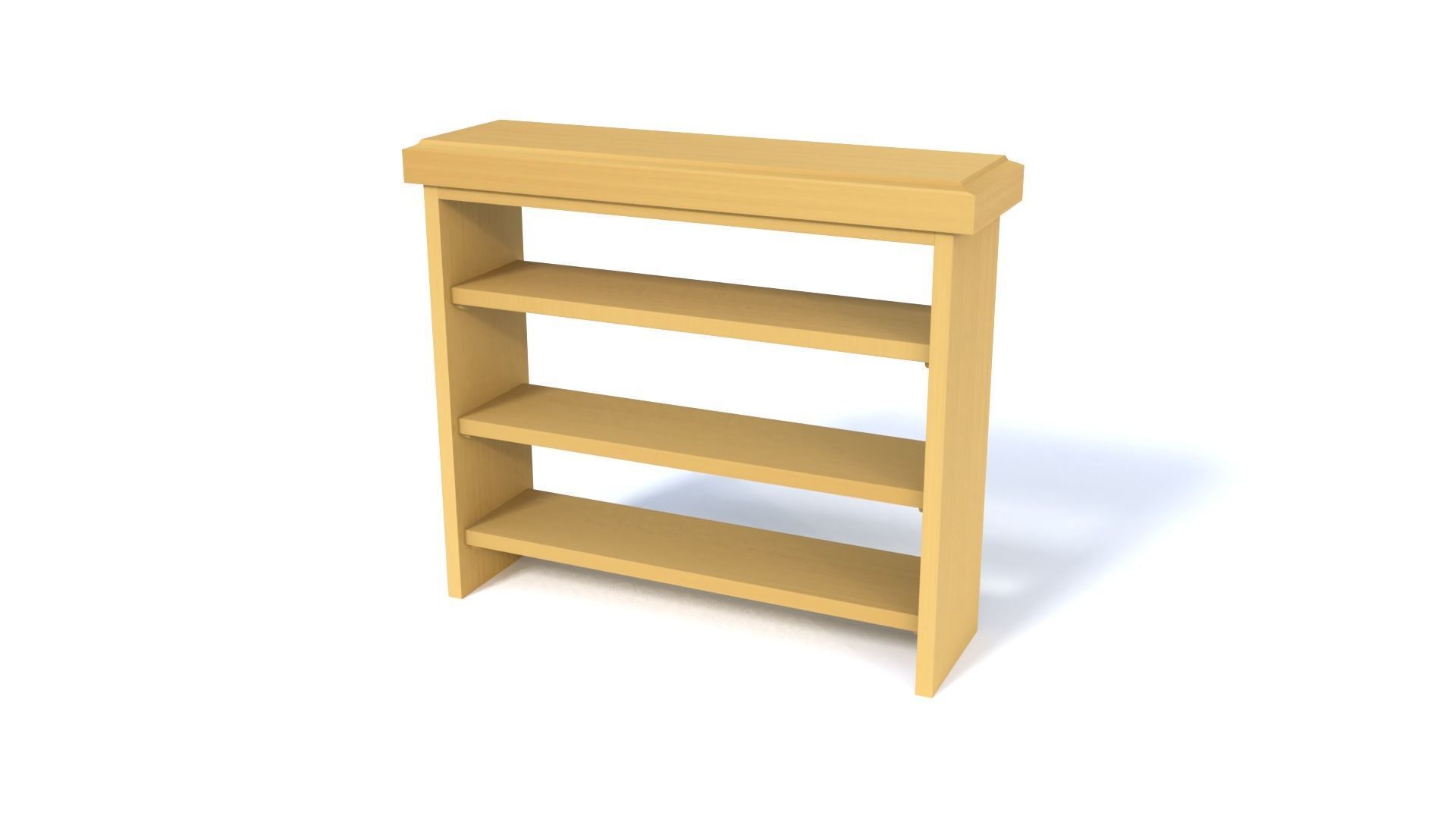 Wooden Bookshelf Set 2 Low-poly 3D model_22