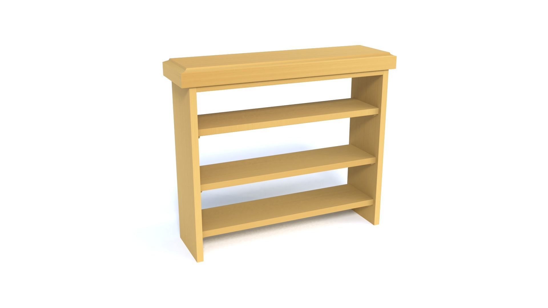 Wooden Bookshelf Set 2 Low-poly 3D model_24
