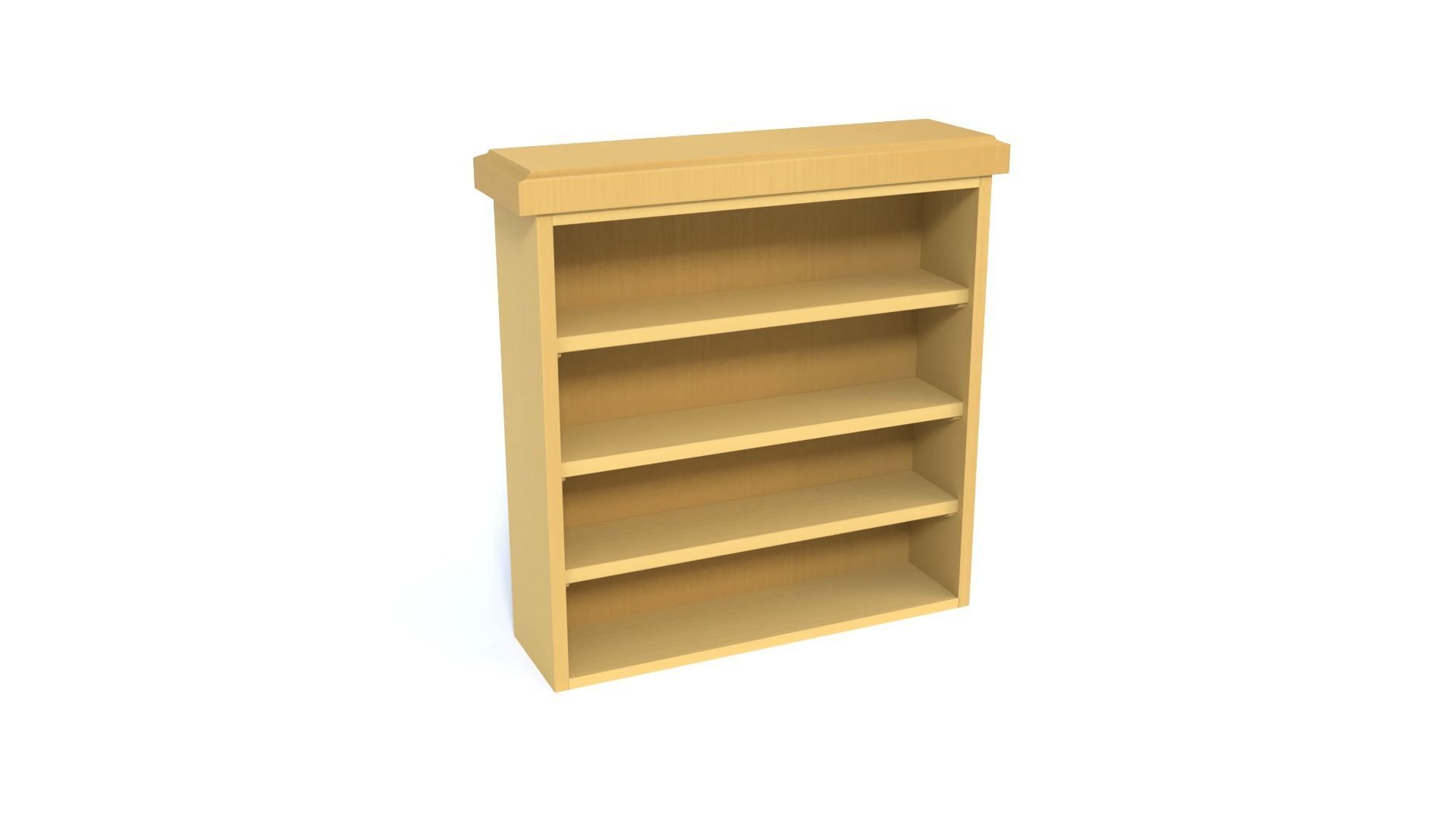Wooden Bookshelf Set 2 Low-poly 3D model_4