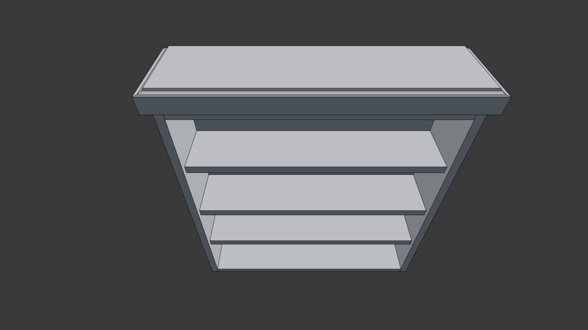 Wooden Bookshelf Set 2 Low-poly 3D model_9