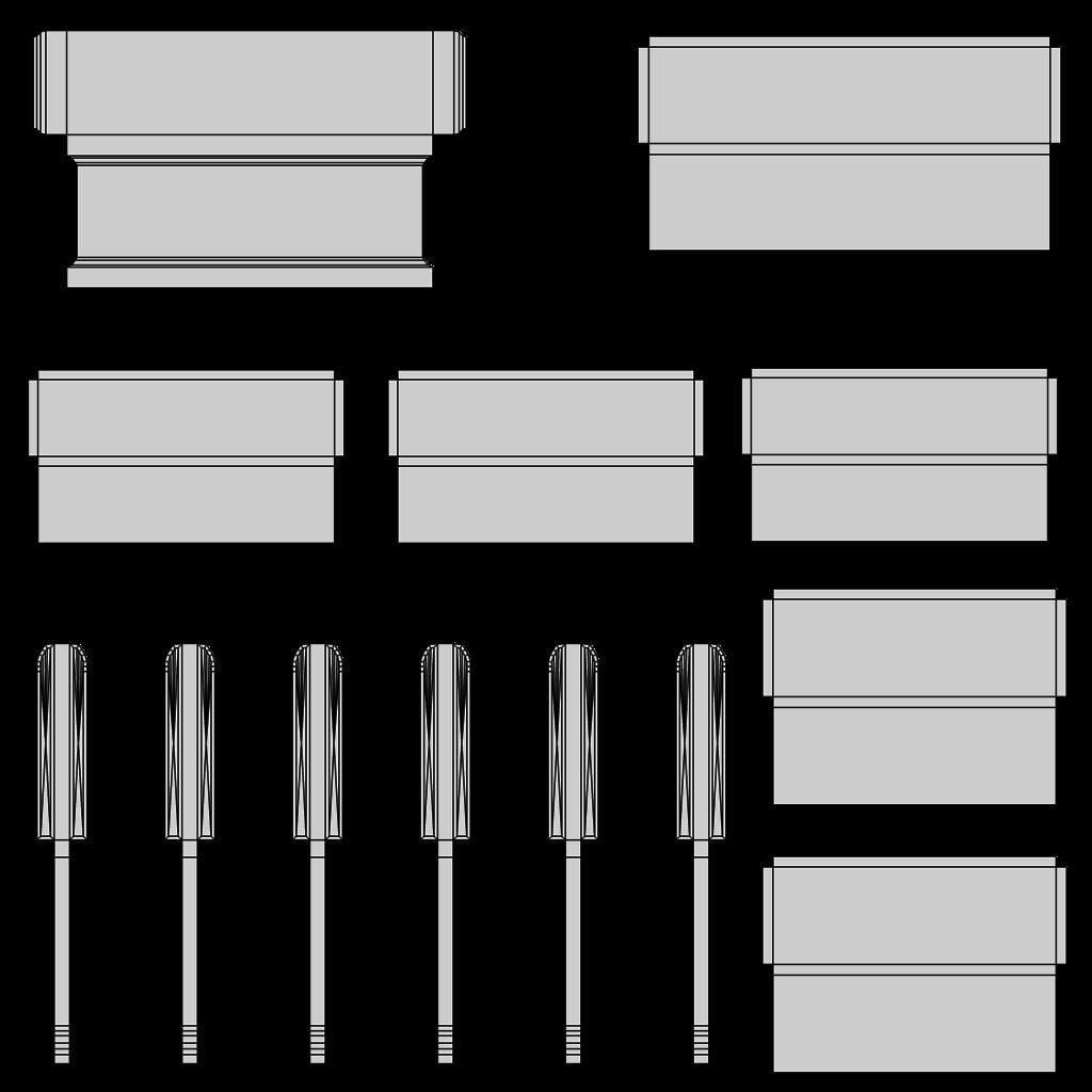 Wooden Bookshelf Set 2 Low-poly 3D model_34