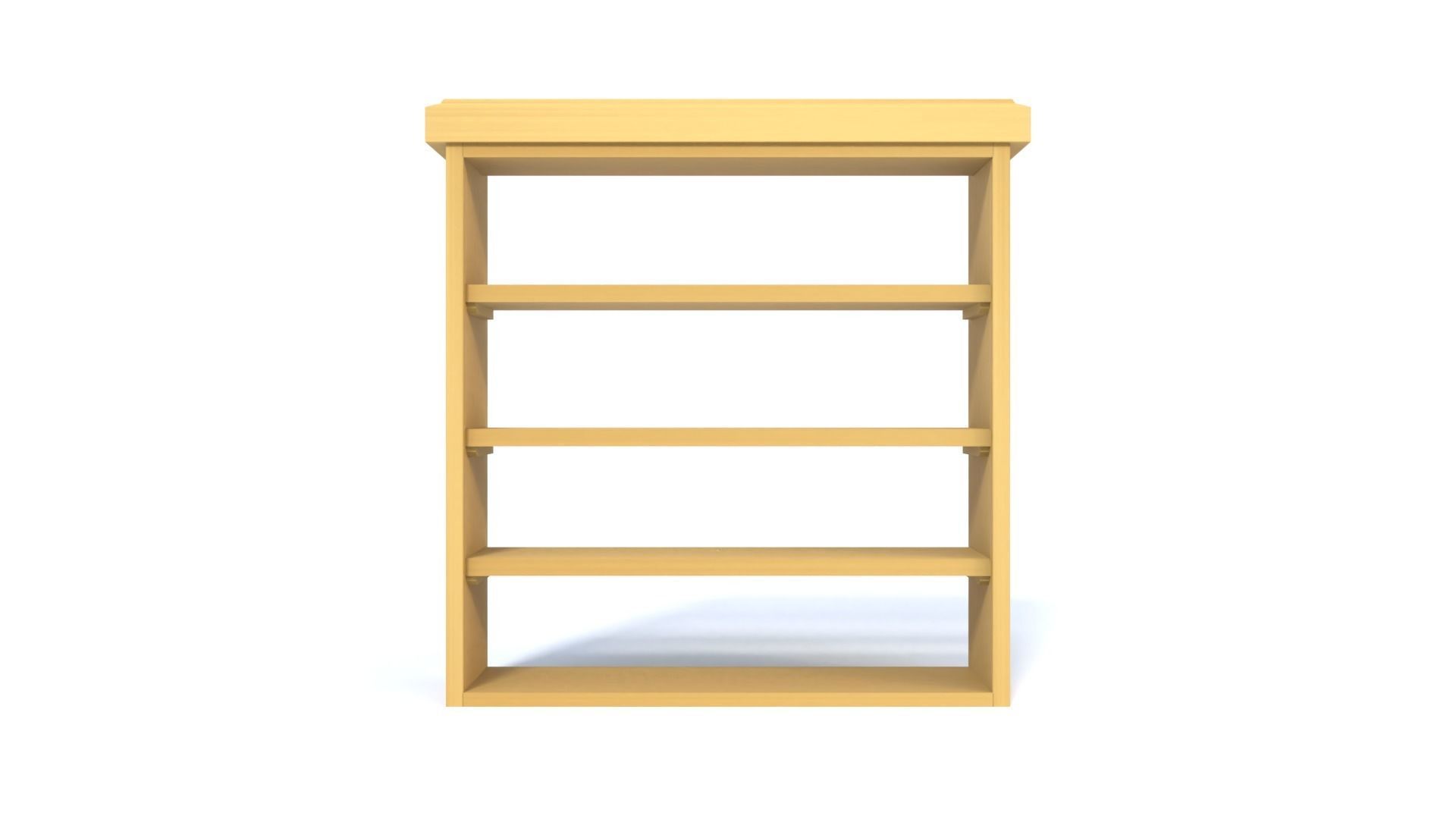 Wooden Bookshelf Set 2 Low-poly 3D model_15