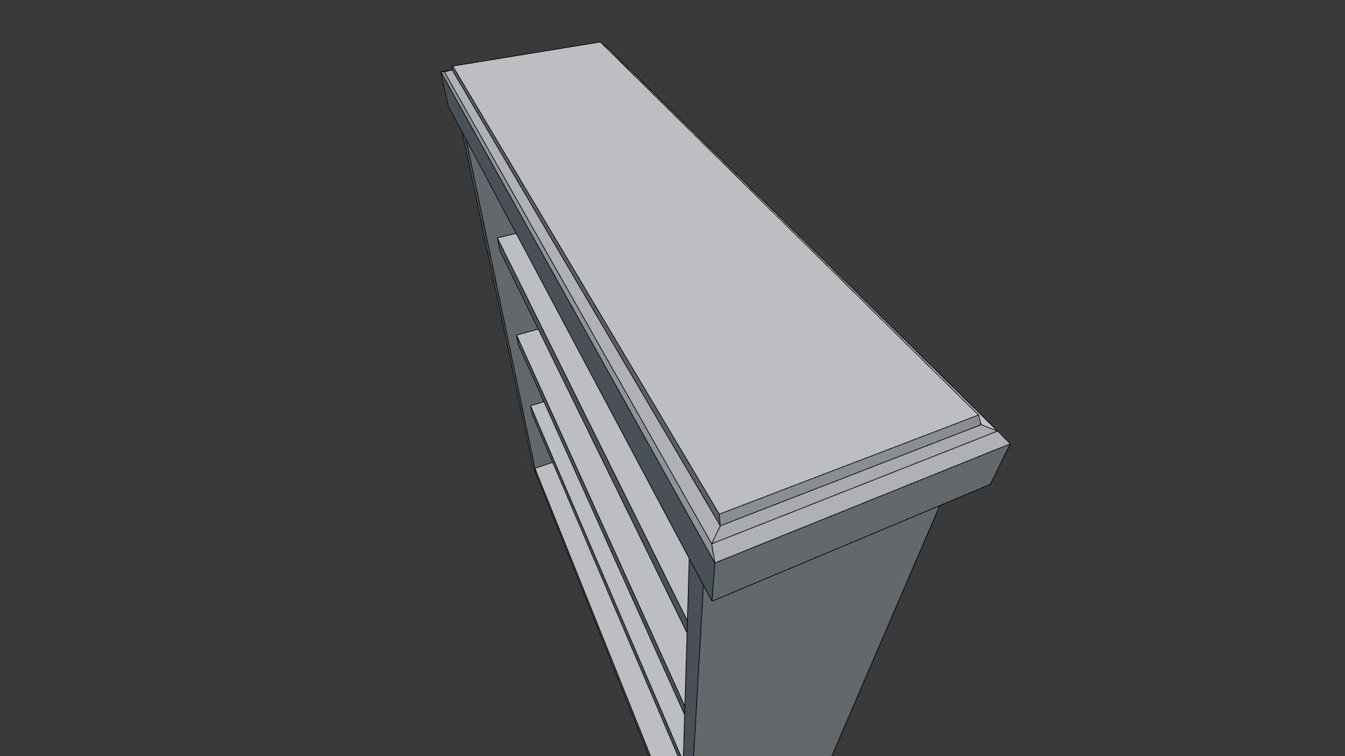 Wooden Bookshelf Set 2 Low-poly 3D model_21