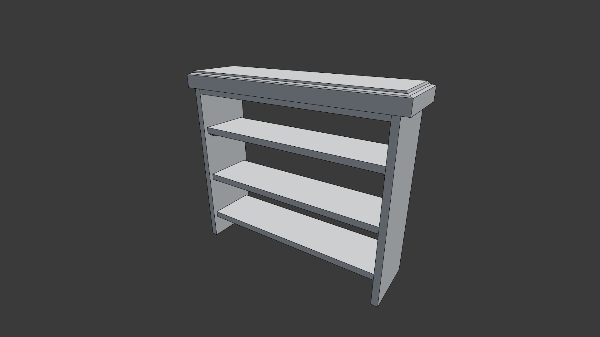 Wooden Bookshelf Set 2 Low-poly 3D model_28