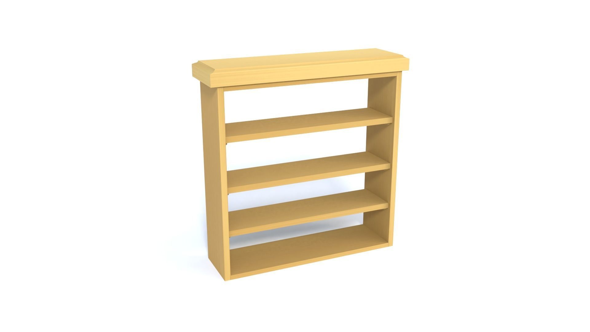 Wooden Bookshelf Set 2 Low-poly 3D model_14