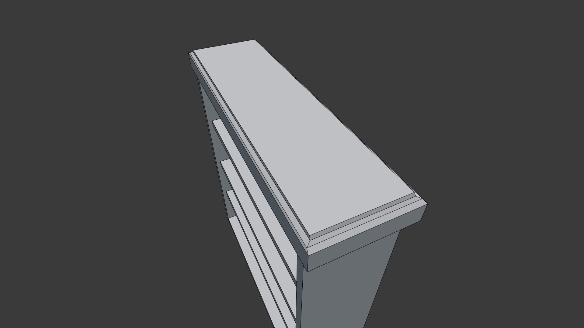 Wooden Bookshelf Set 2 Low-poly 3D model_11