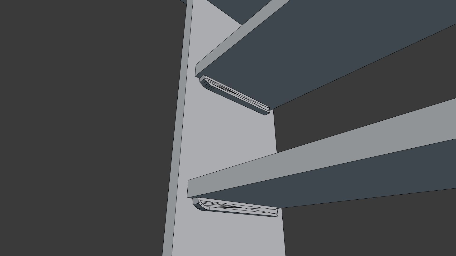 Wooden Bookshelf Set 2 Low-poly 3D model_20